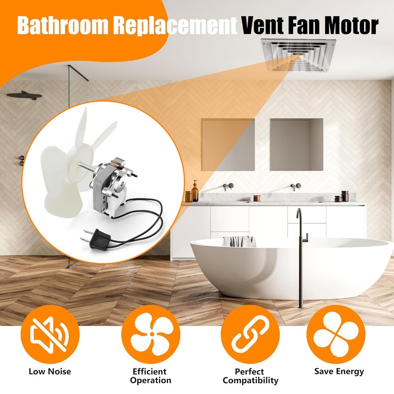 Fetechmate S1200A000 Quiet Bathroom Vent Fan Motor Replacement Compatible with Br-oan Nu-Tone 686, M686, 687, 870 Electric Motor - 50CFM 3000RPM 120V Bathroom Exhaust Fan Motor by - Image 5